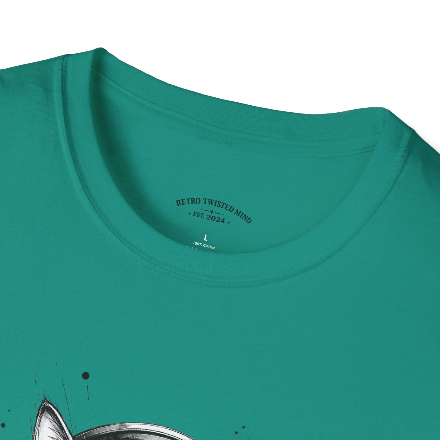 T-Shirt — Cat with Headphones "Mentally: Somewhere Else" – Cute Relaxed Graphic Tee for Cat Lovers