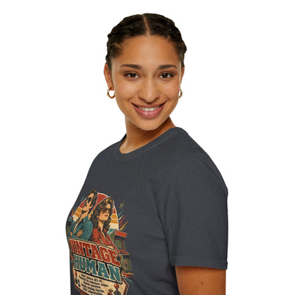 Vintage Human T-Shirt — Retro 70s Duo Graphic Tee