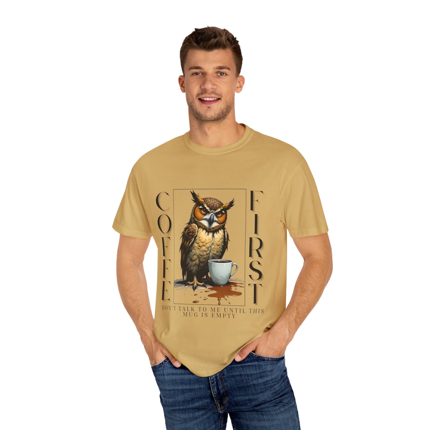 Coffee First Owl Graphic T-Shirt