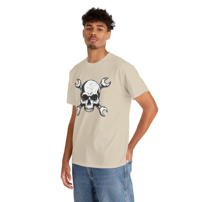 Mechanic Skull Tee — Wrench Crossbones Graphic T-Shirt
