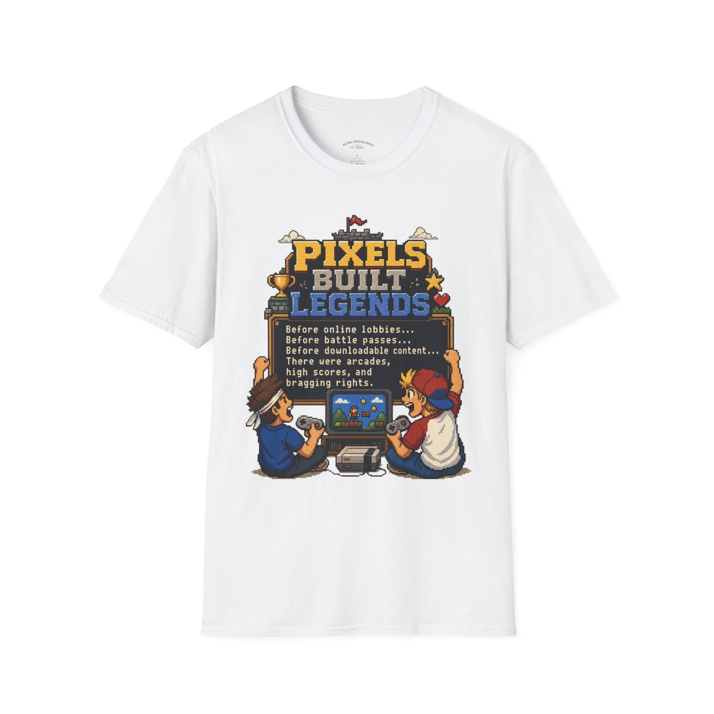 Pixels Built Legends T‑Shirt — Retro Gaming Nostalgia Tee