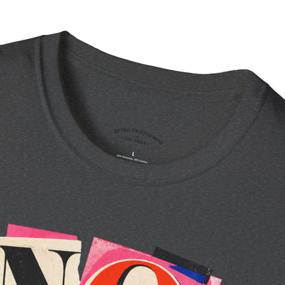 No, Thank You Graphic Tee — Colorful Bold Lettering T‑Shirt