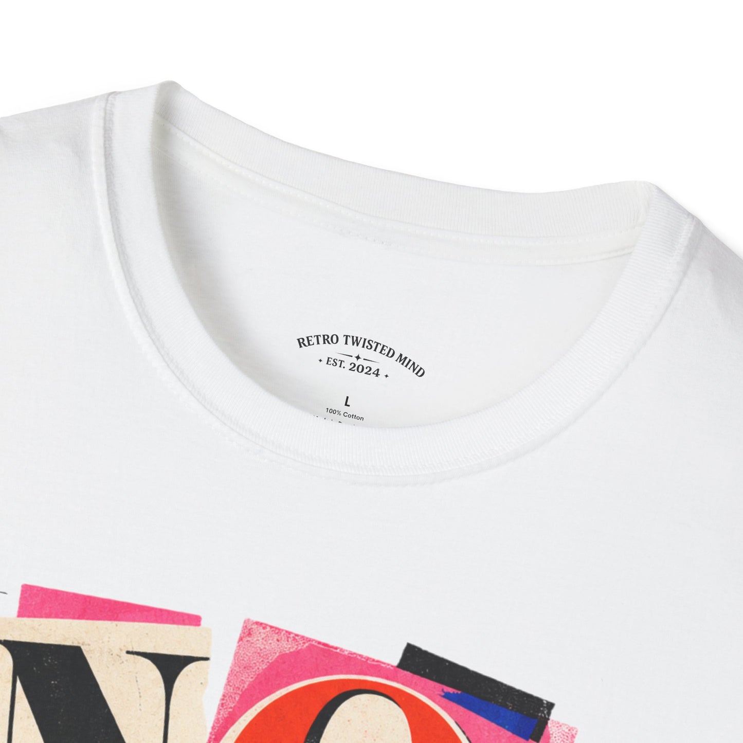 No, Thank You Graphic Tee — Colorful Bold Lettering T‑Shirt