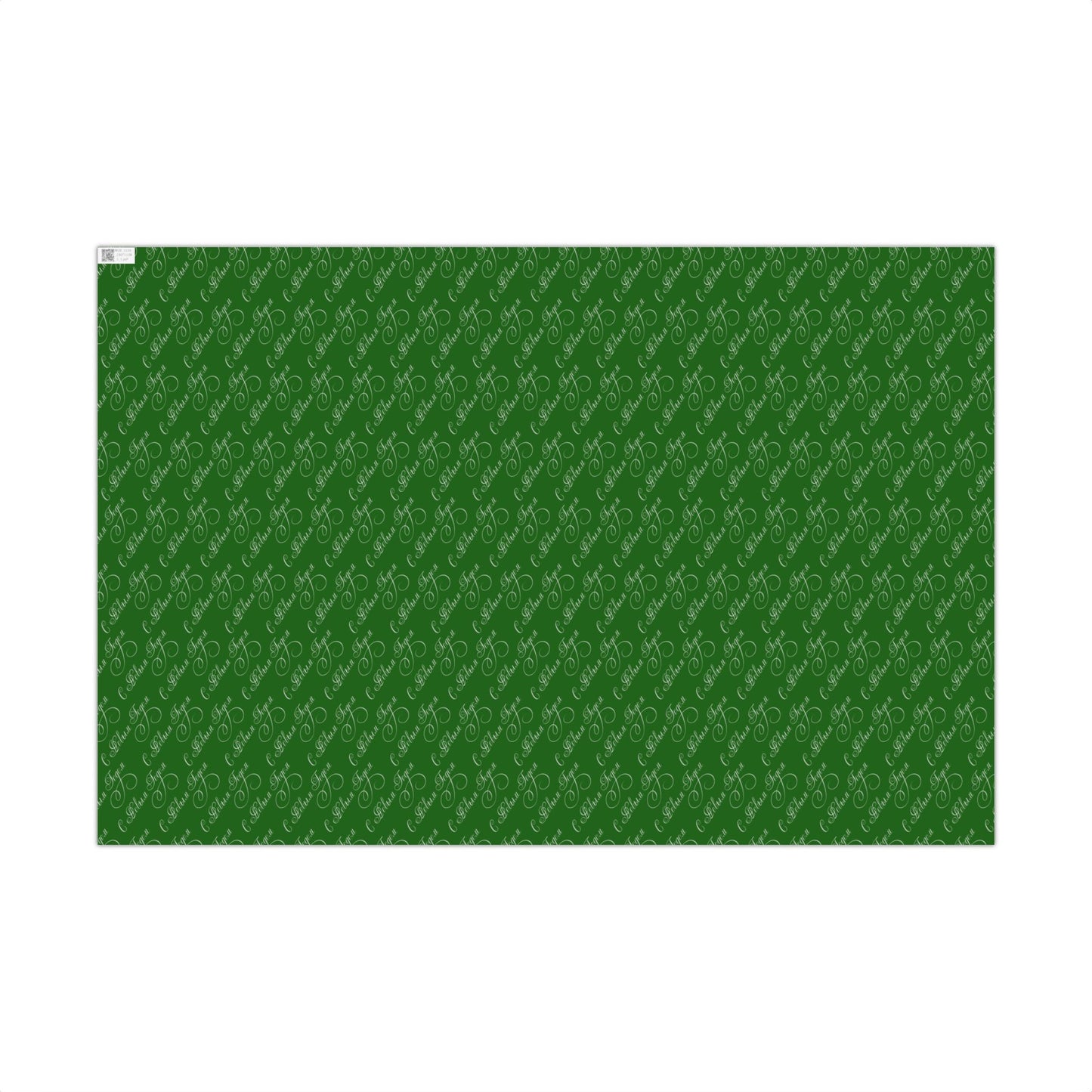 Wrapping Paper — Green Holiday Script "Merry Christmas" Pattern
