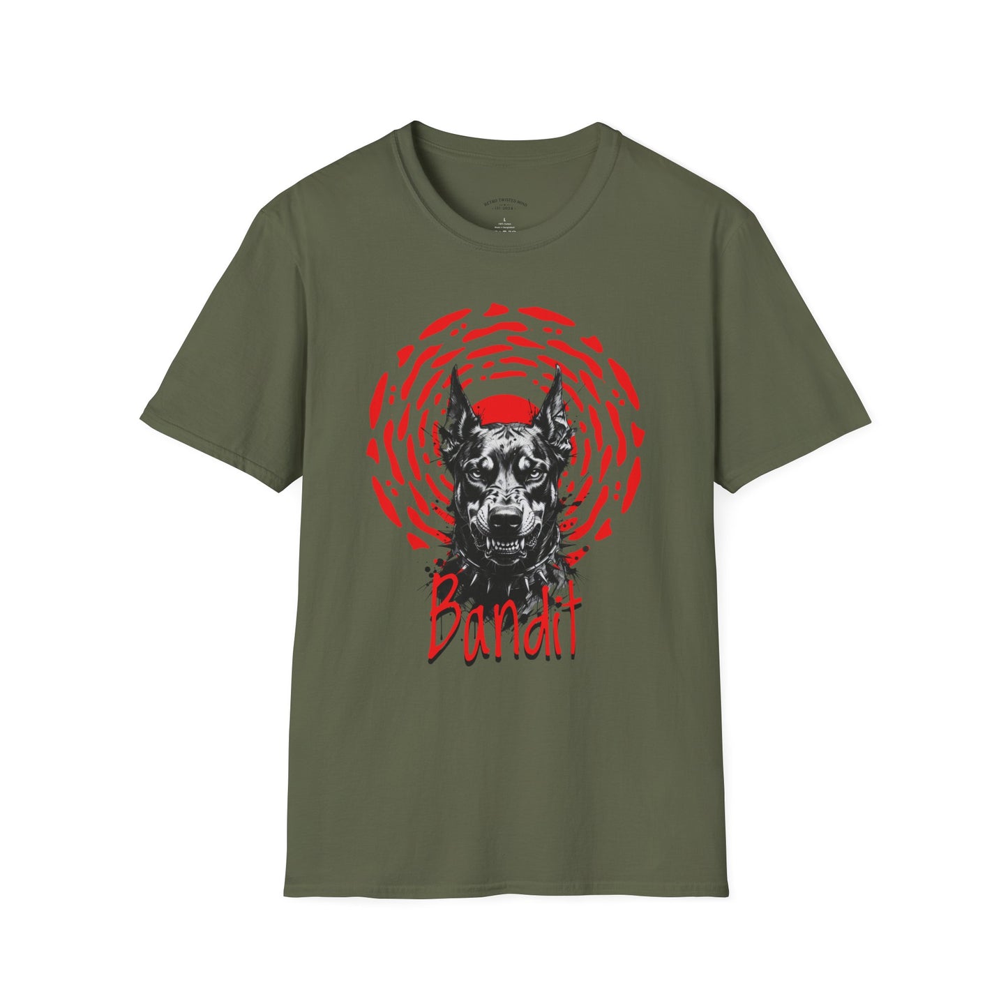 Doberman Graphic T-Shirt — Red Halo 'Bandit' Design