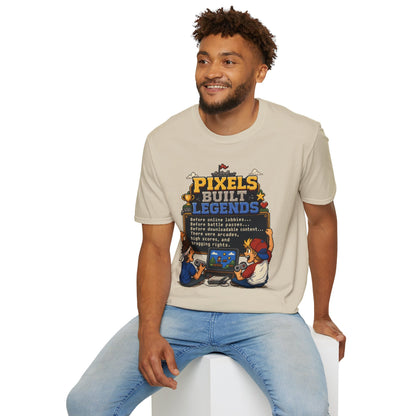 Pixels Built Legends T‑Shirt — Retro Gaming Nostalgia Tee