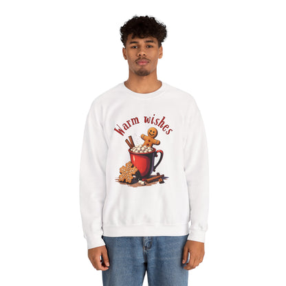 Crewneck Sweatshirt — "Warm Wishes" Hot Cocoa & Gingerbread Holiday Design