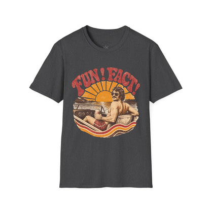 Retro 'FUN! FACT!' Surf Tee — Vintage Sunset Beach Graphic T-Shirt