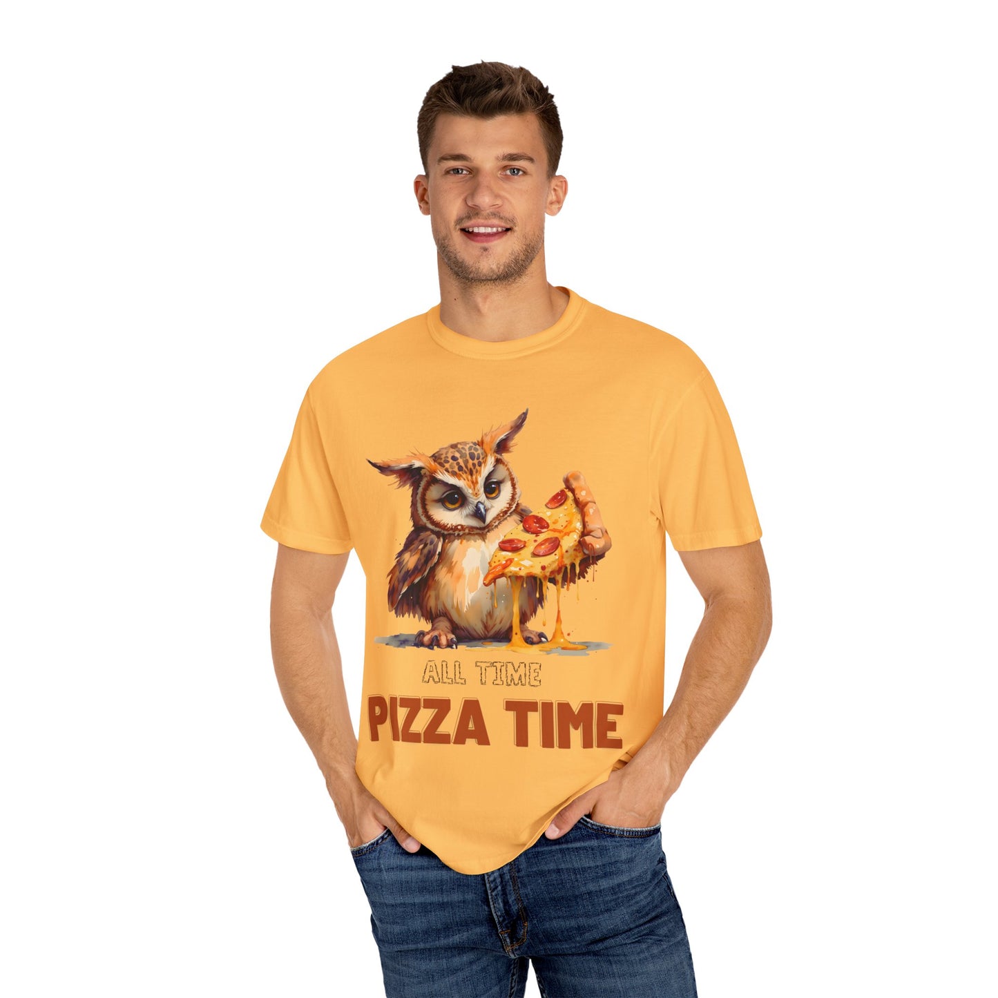 Pizza Time Owl T-Shirt — Cute Owl Eating Pizza Graphic Tee