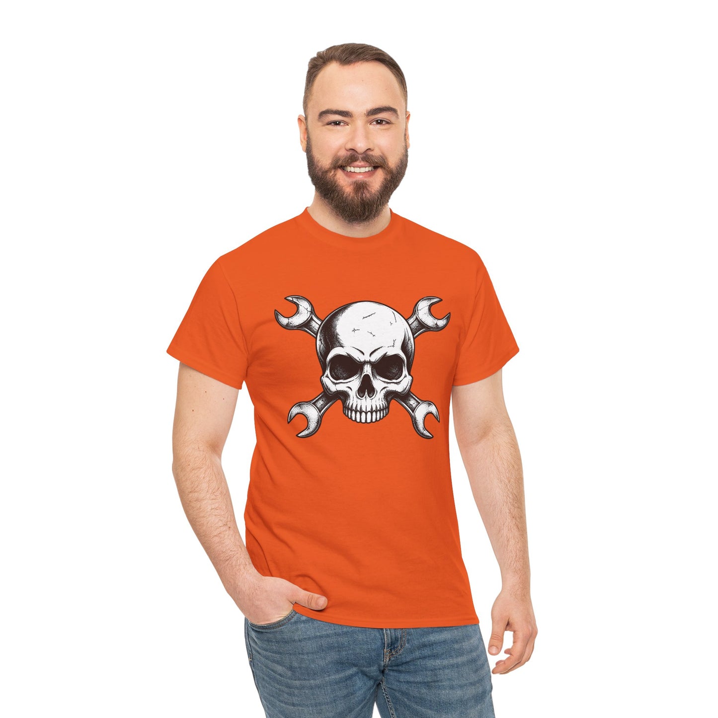 Mechanic Skull Tee — Wrench Crossbones Graphic T-Shirt