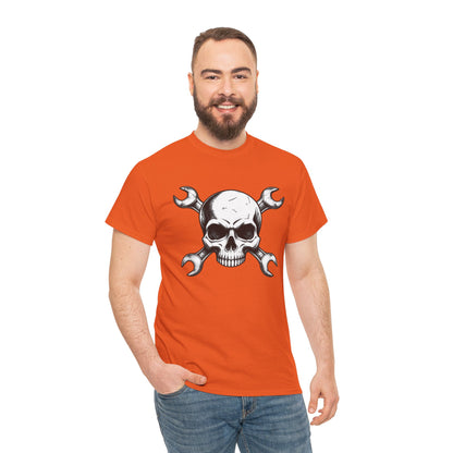 Mechanic Skull Tee — Wrench Crossbones Graphic T-Shirt