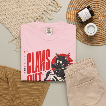 Claws Out Cat Graphic T-Shirt — Retro Ninja Kitties Tee
