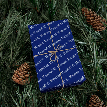 Wrapping Paper — Blue "С Новым Годом" Holiday Gift Wrap