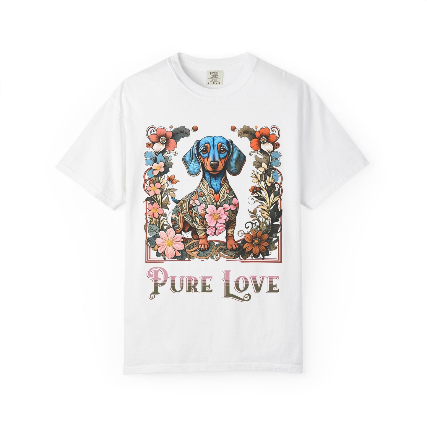 Pure Love Dachshund T-Shirt - Unisex Garment-Dyed Tee