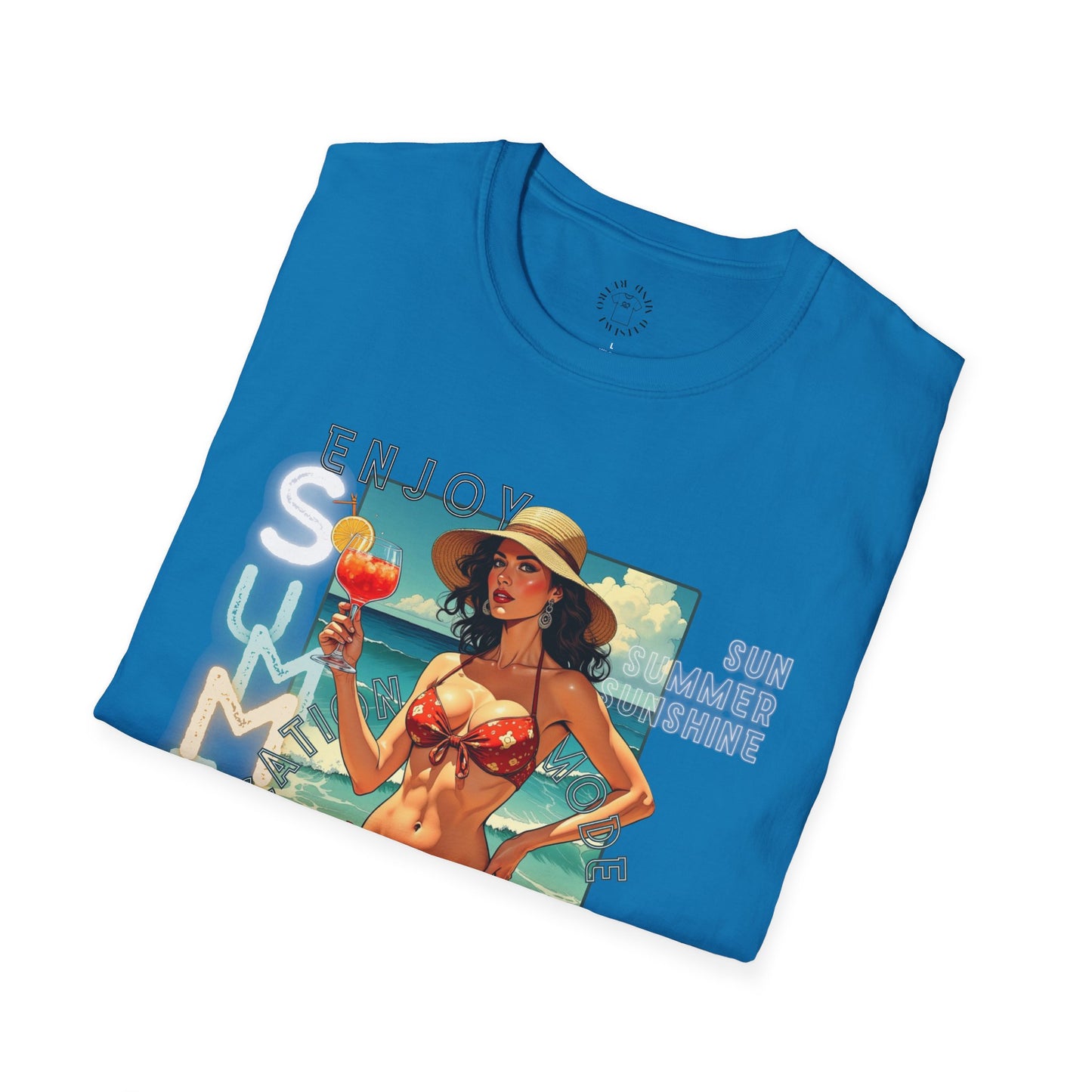 Enjoy Summer Vintage T-Shirt - Unisex Softstyle Tee for Beach Lovers