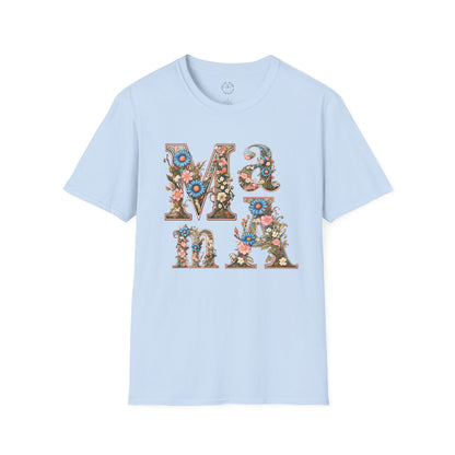 Floral Mama Unisex T-Shirt, Softstyle Tee, Casual Wear, Gift for Mother day,mama