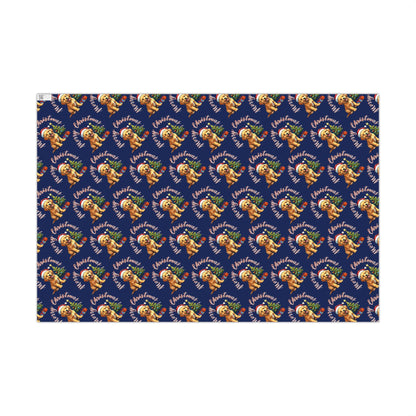 Wrapping Paper — Cute Golden Retriever Christmas Gift Wrap