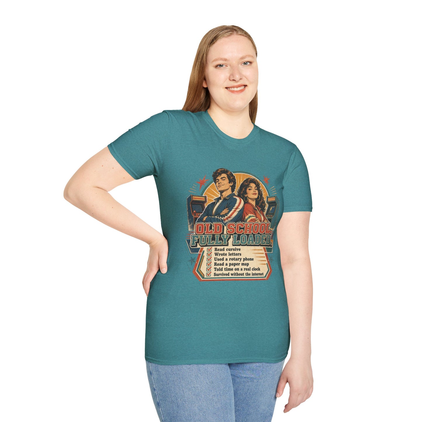 T-Shirt — Retro 'Old School' Arcade Couple Vintage Gamer Tee