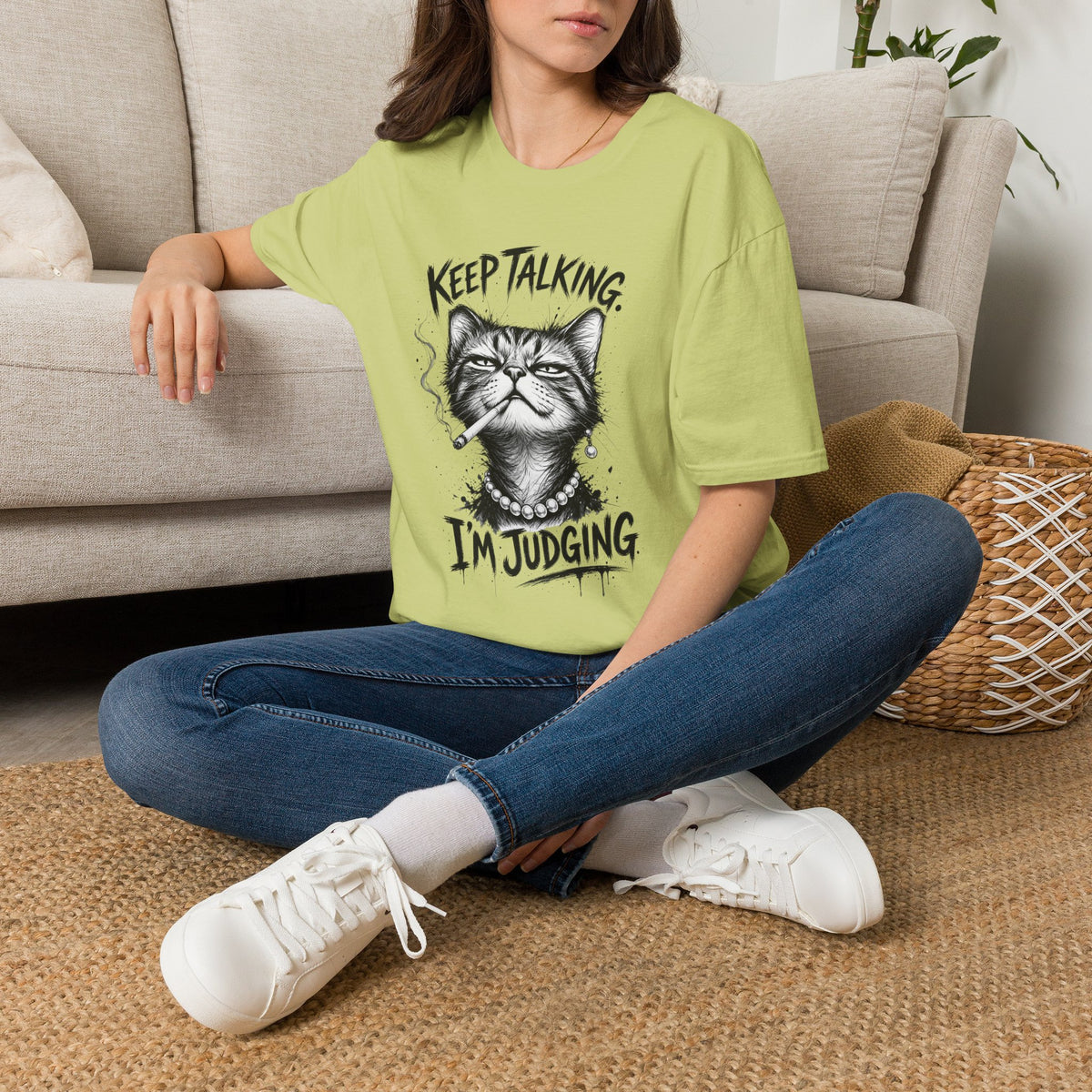 Keep Talking, I'm Judging Cat T-Shirt — Funny Grumpy Cat Graphic Tee
