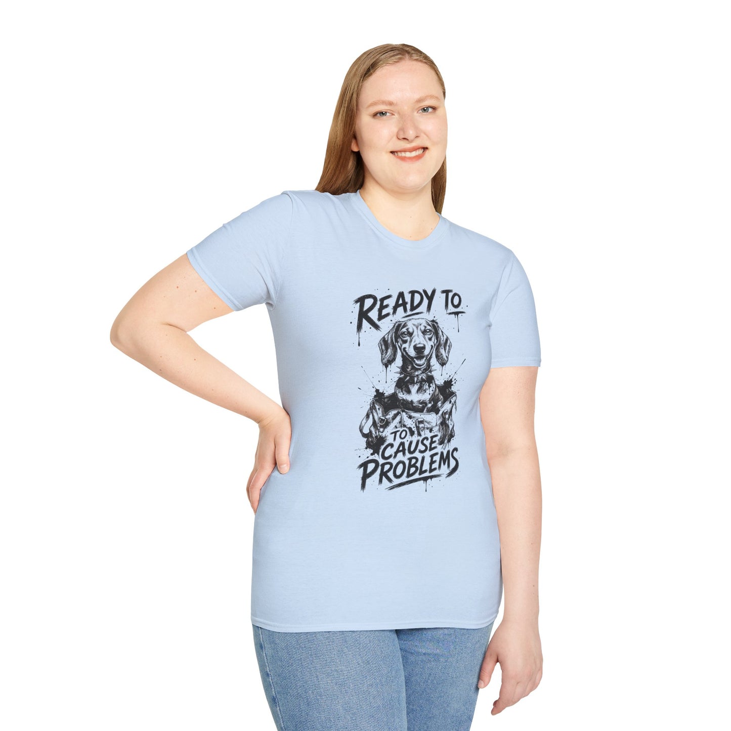 Ready To Cause Problems Dog T-Shirt — Funny Dachshund Graphic Tee