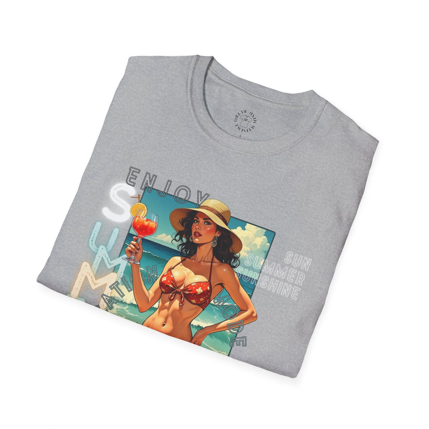 Enjoy Summer Vintage T-Shirt - Unisex Softstyle Tee for Beach Lovers