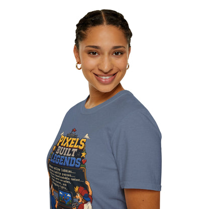 Pixels Built Legends T‑Shirt — Retro Gaming Nostalgia Tee