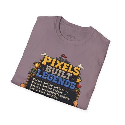 Pixels Built Legends T‑Shirt — Retro Gaming Nostalgia Tee