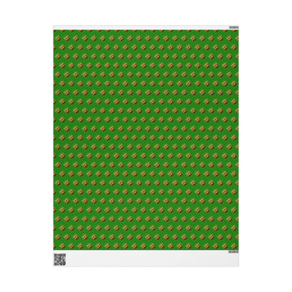 Wrapping Paper — Green Poinsettia Pattern Holiday Gift Wrap