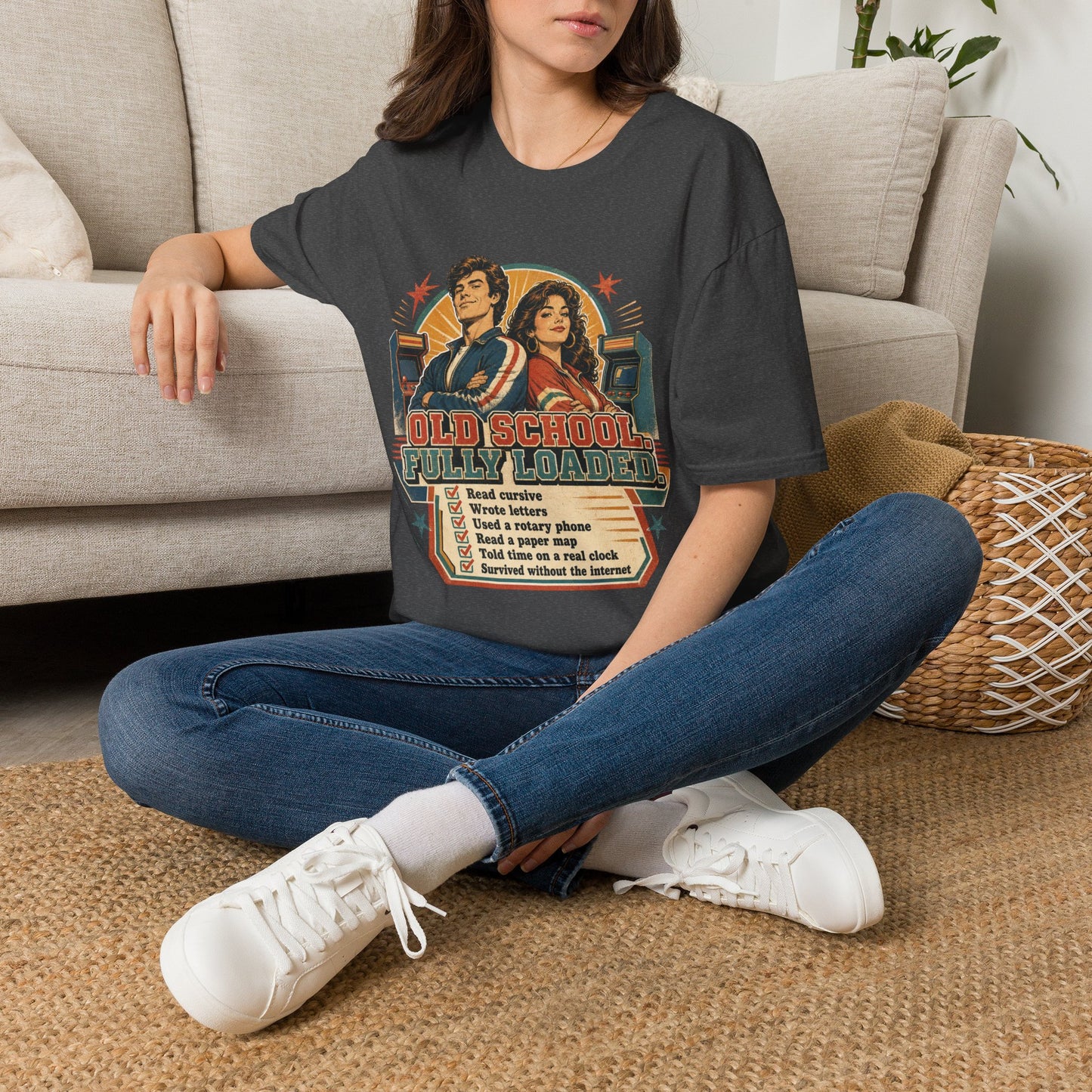 T-Shirt — Retro 'Old School' Arcade Couple Vintage Gamer Tee