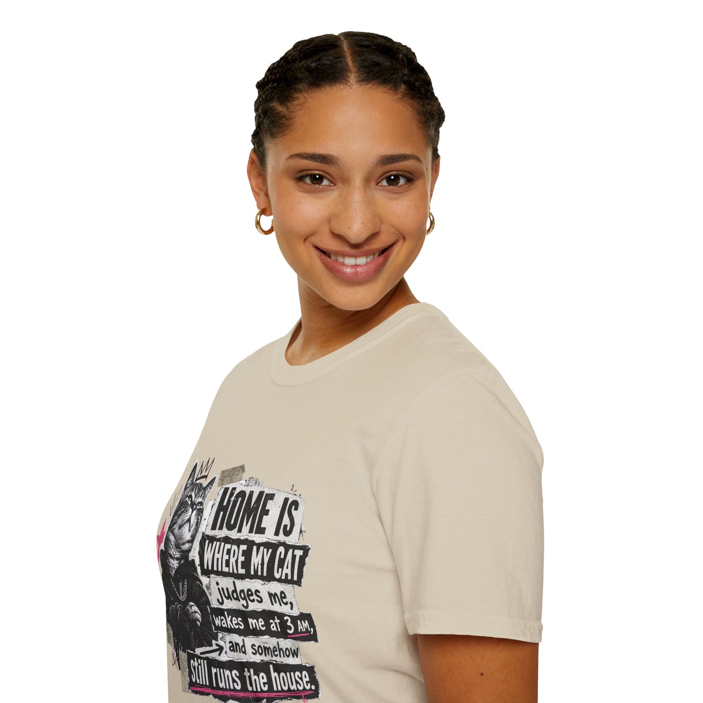 Cat T-Shirt — "Home Is Where My Cat Judges Me" Funny Graphic Tee