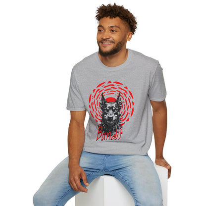 Doberman Graphic T-Shirt — Red Halo 'Bandit' Design