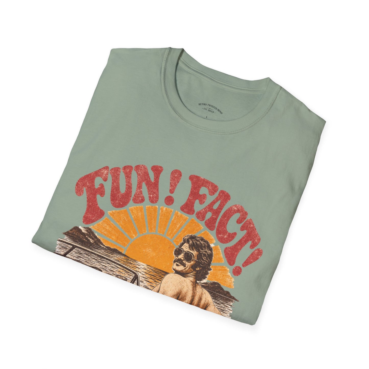 Retro 'FUN! FACT!' Surf Tee — Vintage Sunset Beach Graphic T-Shirt