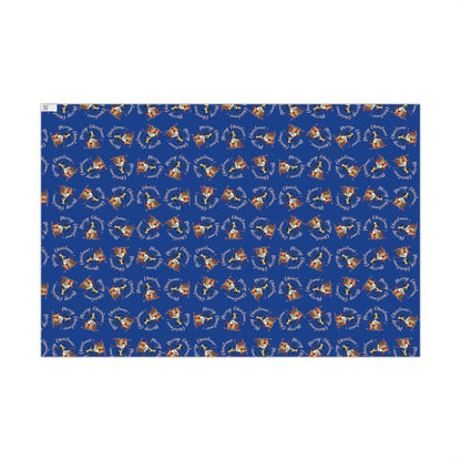 Copy of Christmas Dog Pattern Gift Wrap Paper — Festive Red Wrapping Sheets