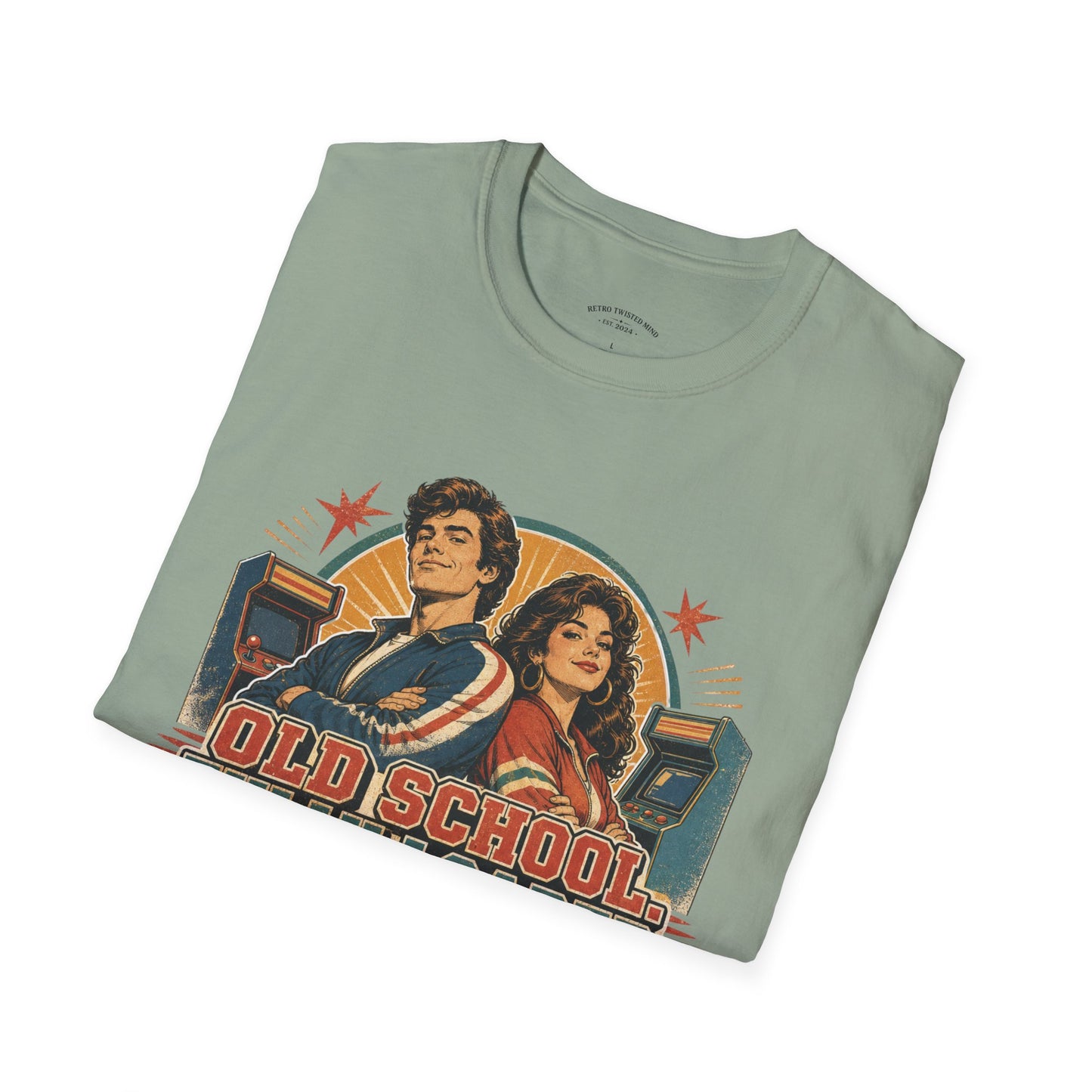 T-Shirt — Retro 'Old School' Arcade Couple Vintage Gamer Tee