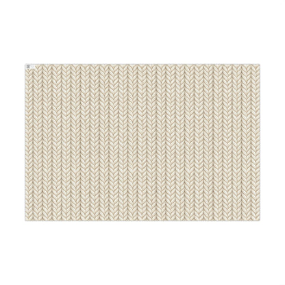 Knit Stitch Beige Gift Wrap Paper – Cozy Neutral Holiday Wrapping