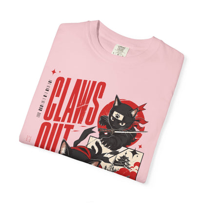 Claws Out Cat Graphic T-Shirt — Retro Ninja Kitties Tee