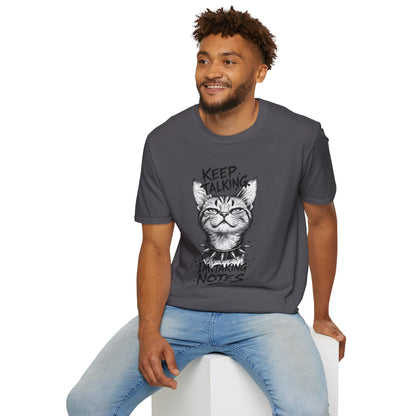 Keep Talking I'm Taking Notes Cat T‑Shirt
