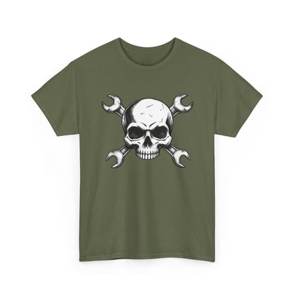 Mechanic Skull Tee — Wrench Crossbones Graphic T-Shirt