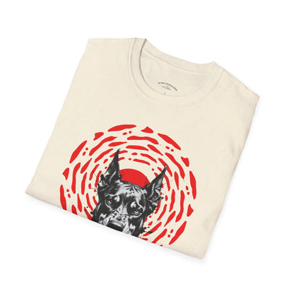Doberman Graphic T-Shirt — Red Halo 'Bandit' Design