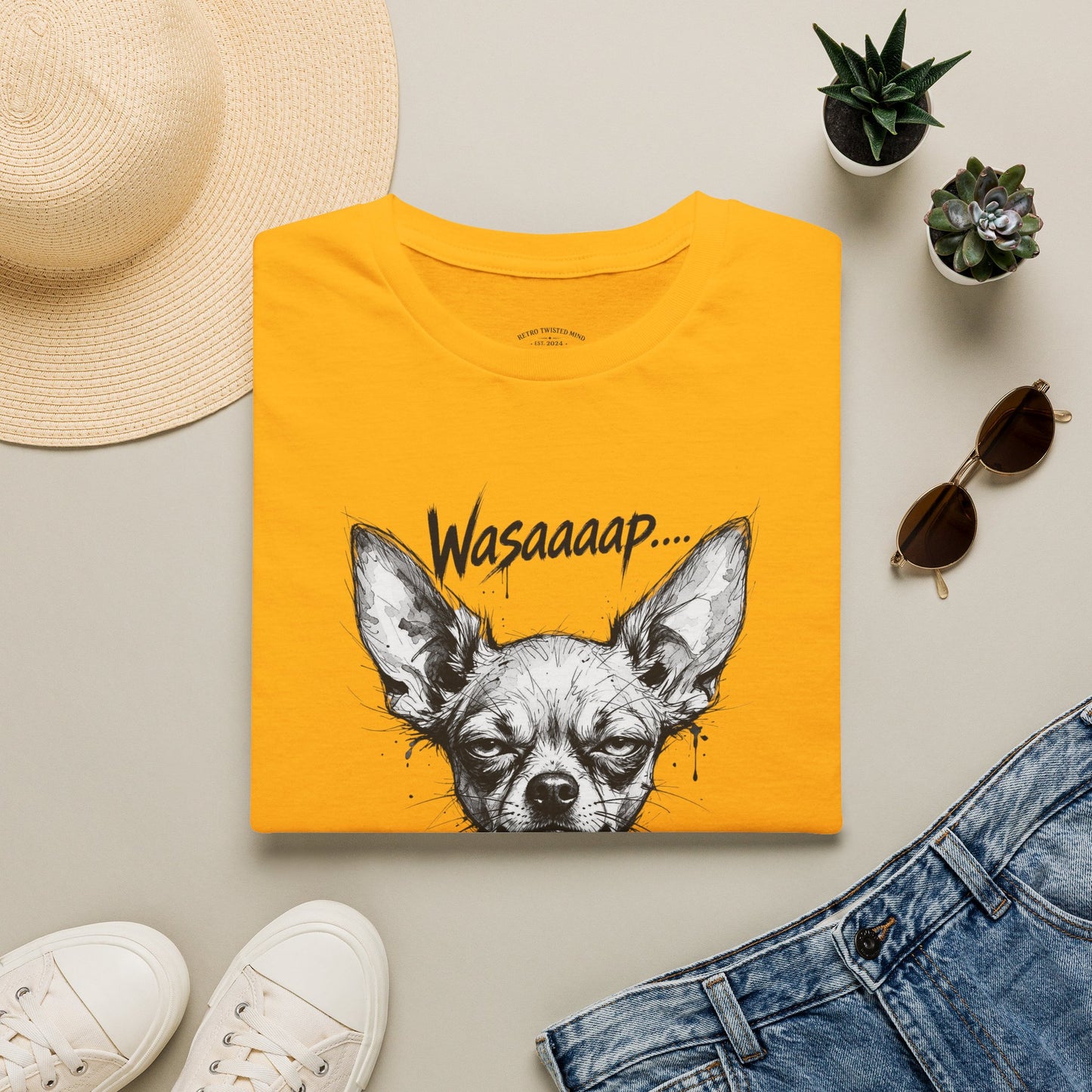 Chihuahua 'Wasaaaap' Graphic T-Shirt — Funny Dog Tee for Pet Lovers