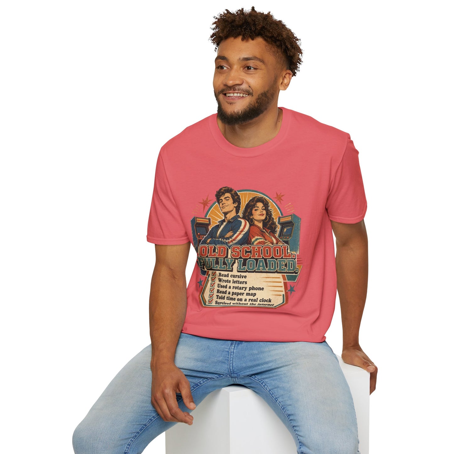 T-Shirt — Retro 'Old School' Arcade Couple Vintage Gamer Tee