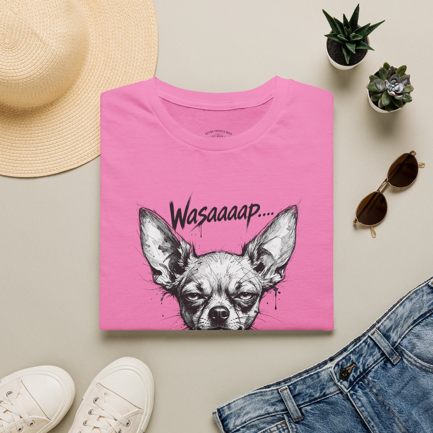 Chihuahua 'Wasaaaap' Graphic T-Shirt — Funny Dog Tee for Pet Lovers