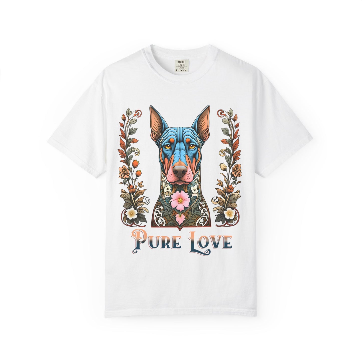 Unisex Pure Love Dog T-shirt - Vibrant Floral Design for Dog Lovers
