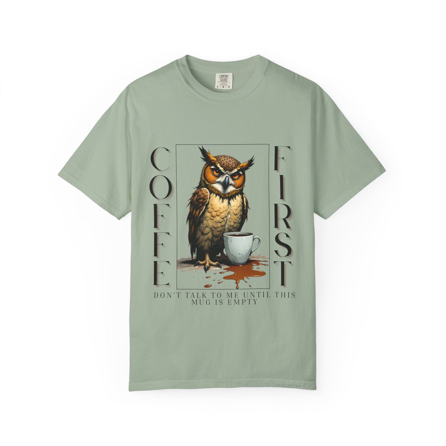 Coffee First Owl Graphic T-Shirt