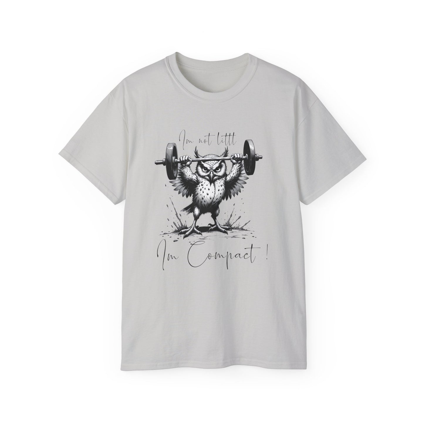 Fitness Owl Graphic Tee — "I’m Not Old, I’m Compacted" Motivational Weightlifting T-Shirt