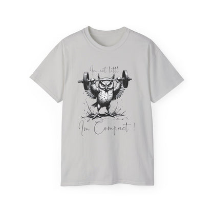 Fitness Owl Graphic Tee — "I’m Not Old, I’m Compacted" Motivational Weightlifting T-Shirt