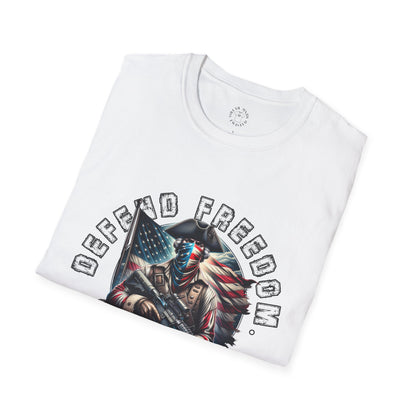 Defend Freedom Unisex Softstyle T-Shirt - Patriotic Graphic Tee