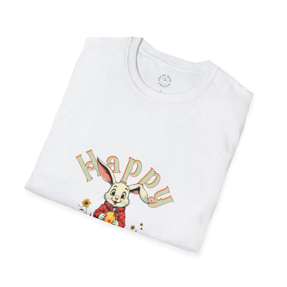Happy Easter Unisex Softstyle T-shirt - Spring Celebration Tee,easter bunny