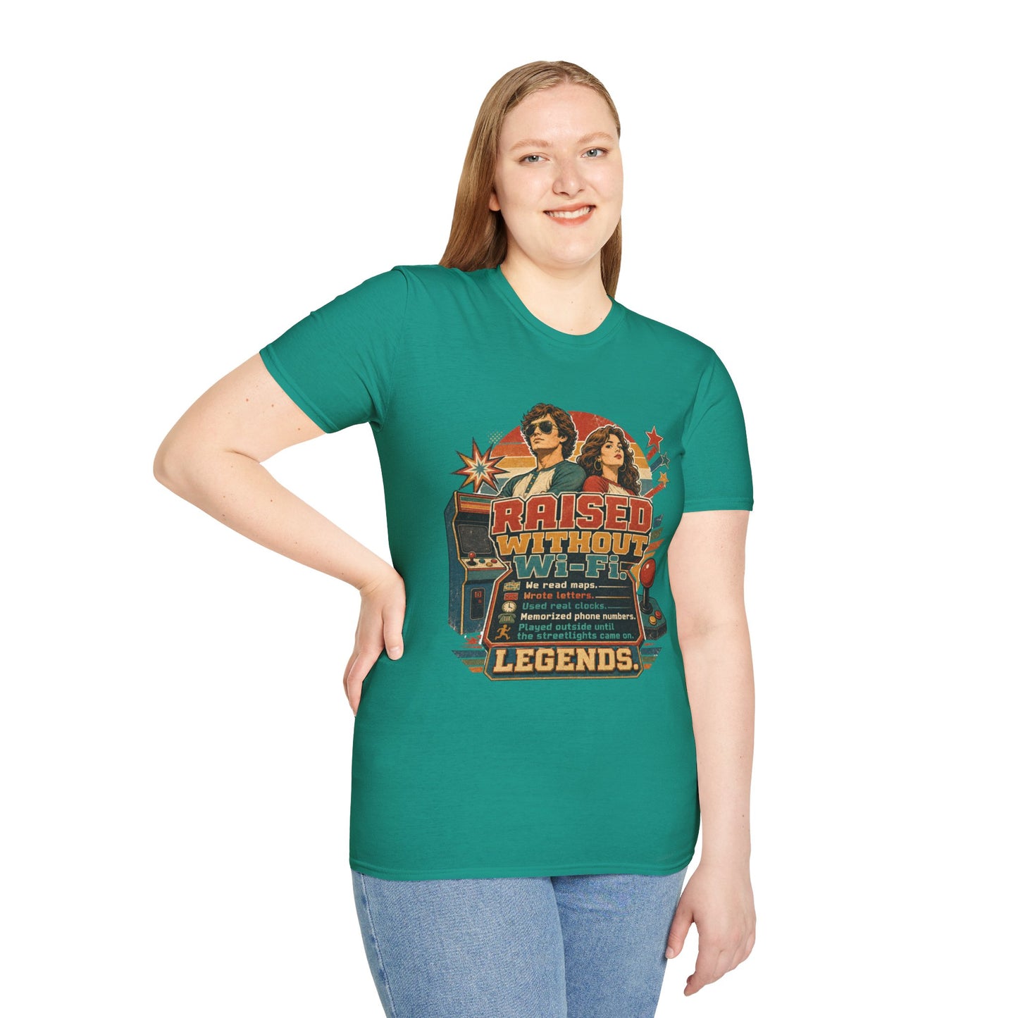 Raised Without Wi‑Fi T-Shirt — Retro 'Legends' Vintage Graphic Tee