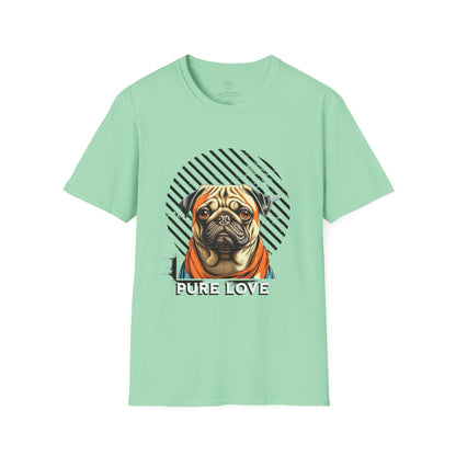 Pure Love Pug T-Shirt - Unisex Softstyle Tee
